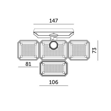Solarny reflektor LED z czujnikiem GLOW LED/2,5W/3,7V 6500K IP44 2400 mAh + pilot zdalnego sterowania