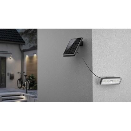 Reflektor solarny LED z czujnikiem LED/8W/3,7V 2000 mAh IP54 czarny