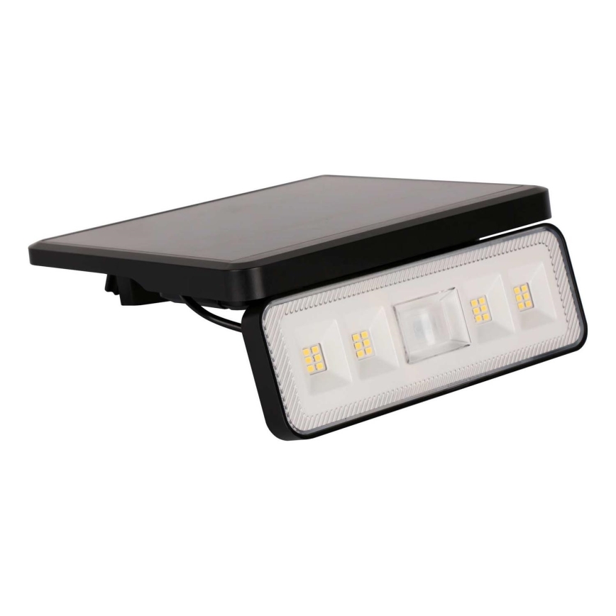 LED Solarny zewnętrzny reflektor z czujnikiem LED/8W/3,7V 2000 mAh IP54 czarny