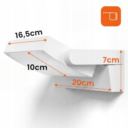 LED ściemnialna zewnętrzna oprawa ścienna LED/12/18/24W/230V 3000/4000/6500K IP54 biała