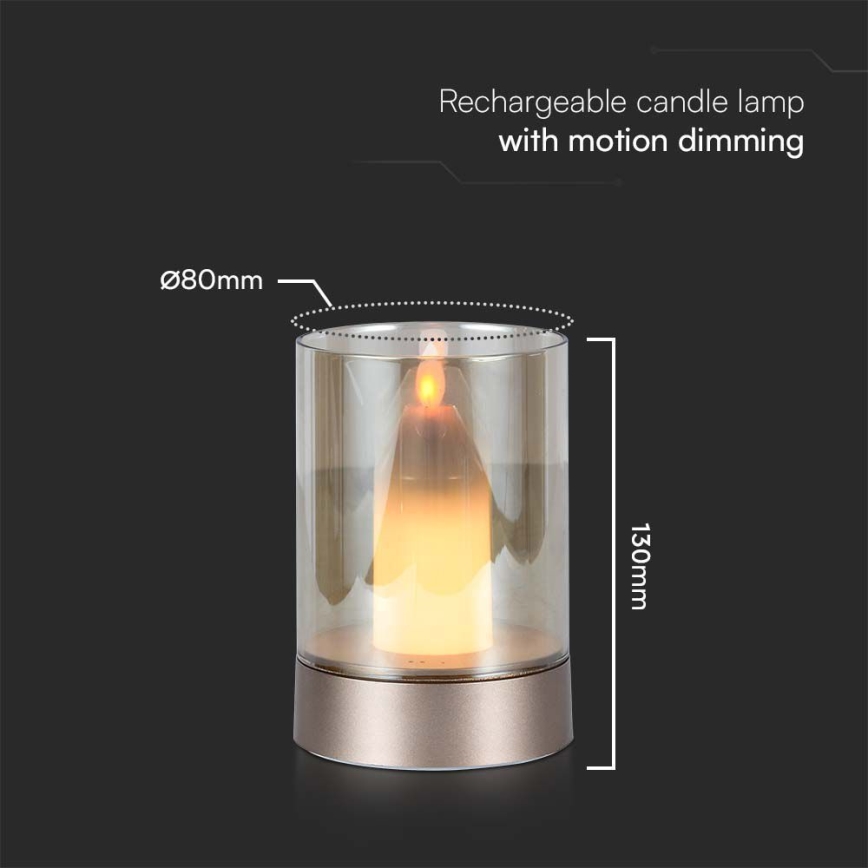 LED Ściemnialna stołowa lampa akumulatorowa LED/2W/5V 3000K 2400 mAh miedź