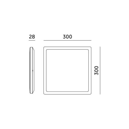 LED Lampa sufitowa do łazienki NIVERA LED/24W/230V IP54 3000/4000/6000K 30x30 cm czarna