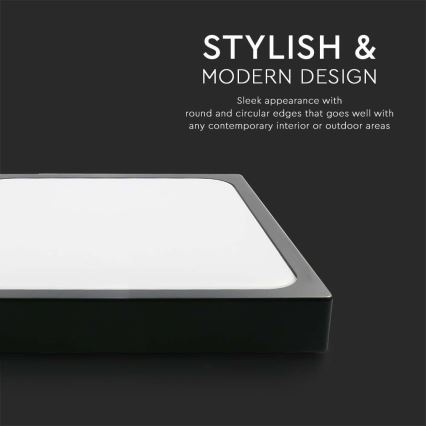 LED Lampa sufitowa do łazienki z czujnikiem LED/24W/230V 4000K IP44 czarna