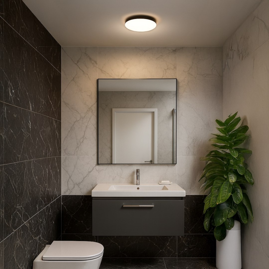 LED Lampa sufitowa do łazienki z czujnikiem MAYA LED/13W/230V śr. 33 cm IP44 czarna