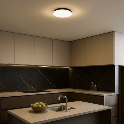 LED Lampa sufitowa do łazienki z czujnikiem MAYA LED/13W/230V śr. 33 cm IP44 czarna