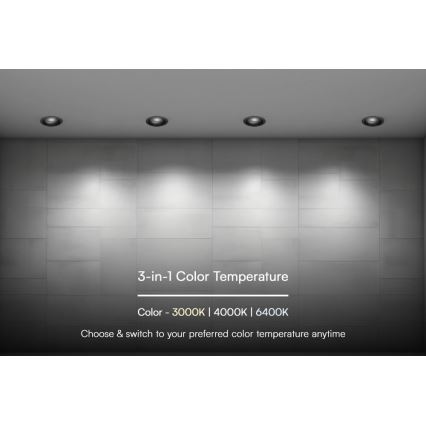 Oprawa sufitowa LED/24W/230V 3000/4000/6400K Ø 13,5 cm czarna