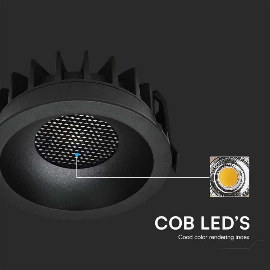 Oprawa sufitowa LED/24W/230V 3000/4000/6400K Ø 13,5 cm czarna