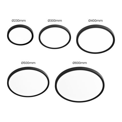 LED Lampa sufitowa MAQ LED/18W/230V 3000/4000/6500K IP40 czarna