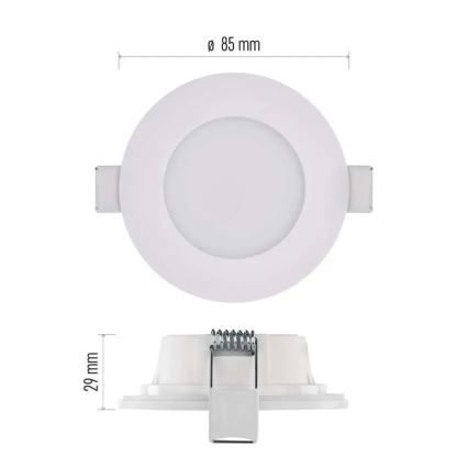 LED Oprawa sufitowa łazienkowa LORI LED/4,5W/230V IP65 2700/4000K śr. 8,5 cm biała