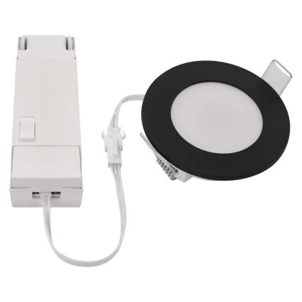 LED Podtynkowe oświetlenie łazienkowe LORI LED/4,5W/230V IP65 2700/4000K śr. 8,5 cm czarne