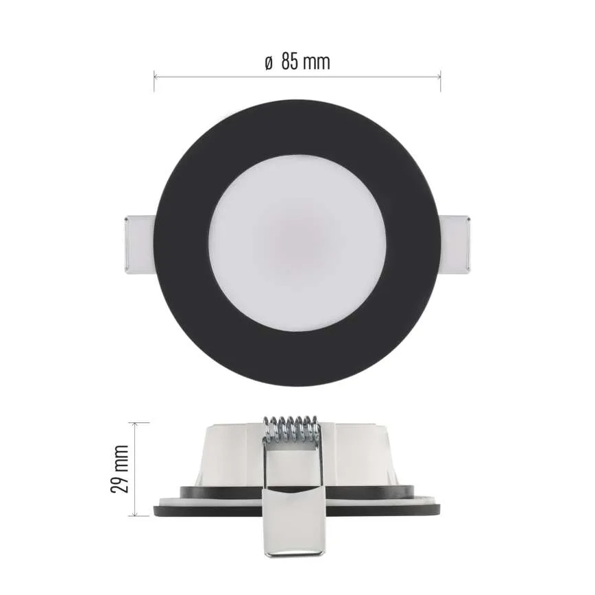 LED Podtynkowe oświetlenie łazienkowe LORI LED/4,5W/230V IP65 2700/4000K śr. 8,5 cm czarne