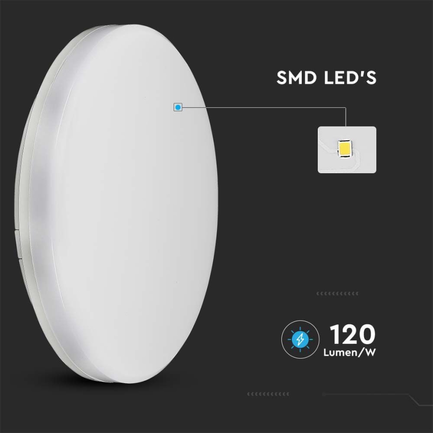 LED Lampa sufitowa do łazienki SAMSUNG CHIP LED/15W/230V 20cm 3000K IP44