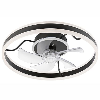LED Regulowane oświetlenie sufitowe z wentylatorem APOLLO LED/38W/230V czarne + pilot do zdalnego sterowania