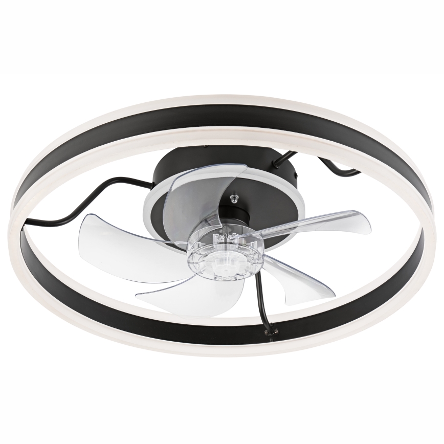 LED Regulowane oświetlenie sufitowe z wentylatorem APOLLO LED/38W/230V czarne + pilot do zdalnego sterowania