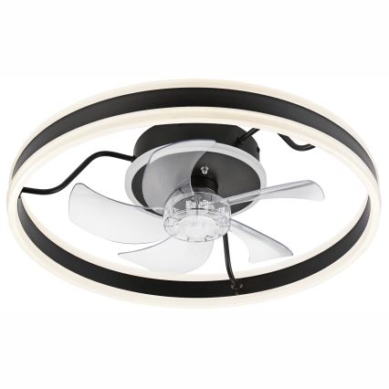 LED Regulowane oświetlenie sufitowe z wentylatorem APOLLO LED/38W/230V czarne + pilot do zdalnego sterowania
