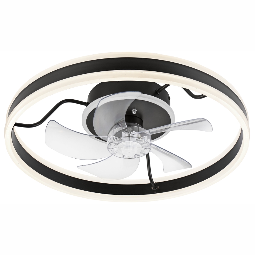 LED Regulowane oświetlenie sufitowe z wentylatorem APOLLO LED/38W/230V czarne + pilot do zdalnego sterowania