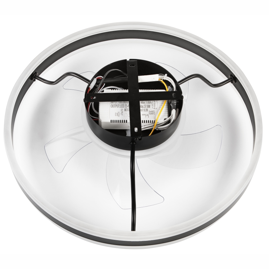 LED Regulowane oświetlenie sufitowe z wentylatorem APOLLO LED/38W/230V czarne + pilot do zdalnego sterowania