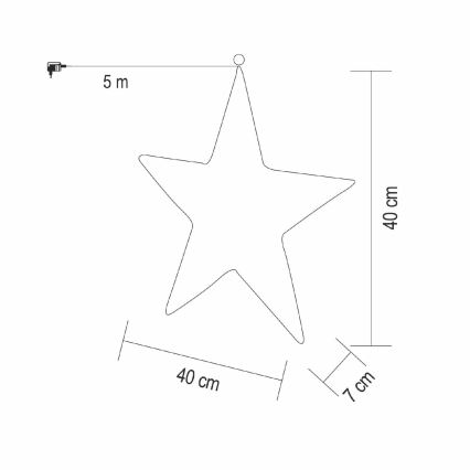 LED Świąteczna dekoracja 320xLED/230V 45 cm gwiazda ciepła biel