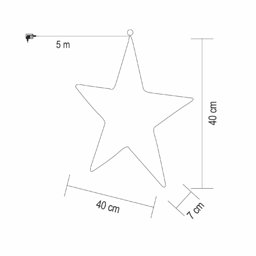 LED Świąteczna dekoracja 320xLED/230V 45 cm gwiazda ciepła biel