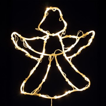 LED świąteczna dekoracja do okna 35xLED/3xAA IP44 anioł ciepła biała