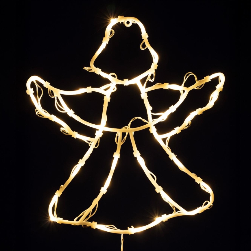 LED świąteczna dekoracja do okna 35xLED/3xAA IP44 anioł ciepła biała