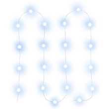 LED świąteczny łańcuch 20×LED/2xAA 2,3m zimna biel