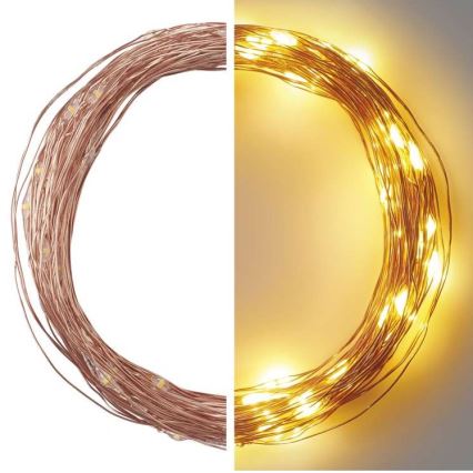 LED świąteczny łańcuch zewnętrzny 100xLED/15m IP44 ciepła biała