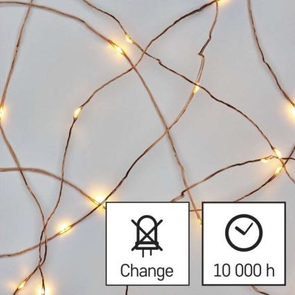 LED świąteczny łańcuch zewnętrzny 100xLED/15m IP44 ciepła biała