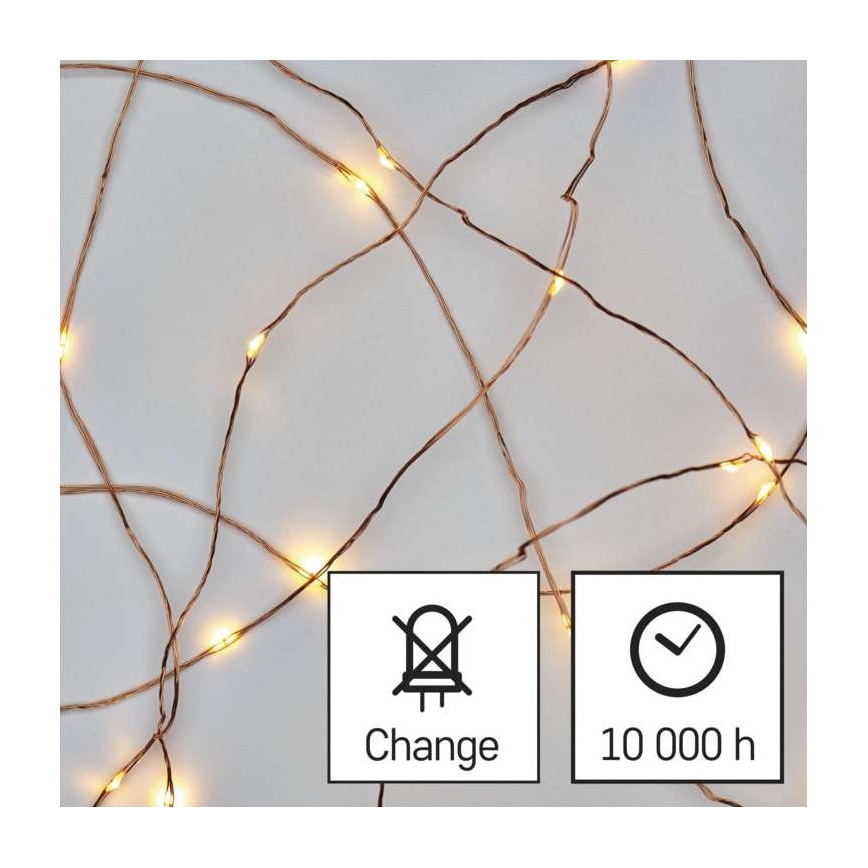 LED świąteczny łańcuch zewnętrzny 100xLED/15m IP44 ciepła biała