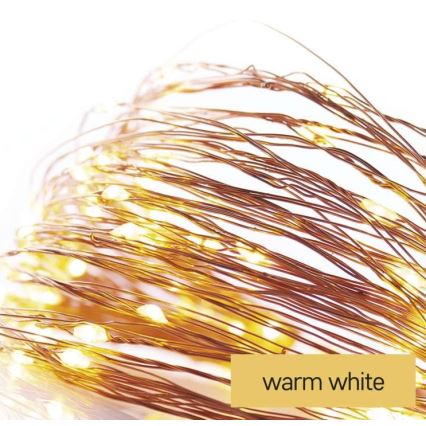 LED świąteczny łańcuch zewnętrzny 100xLED/15m IP44 ciepła biała