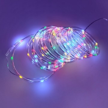 LED świąteczny łańcuch zewnętrzny 100xLED/3xAA 5,45 m IP44 wielokolorowy