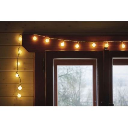 LED świąteczny łańcuch zewnętrzny 40xLED/9m IP44 ciepła biel