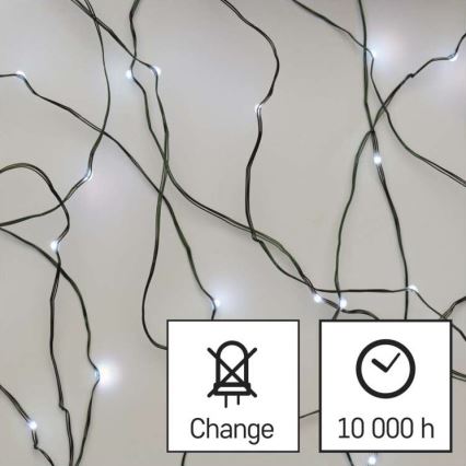 LED świąteczny łańcuch zewnętrzny 75xLED/12,5m IP44 zimna biała