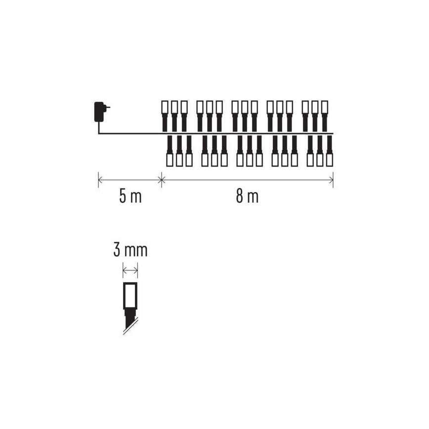 LED świąteczny zewnętrzny 400xLED/13m IP44 ciepła biała