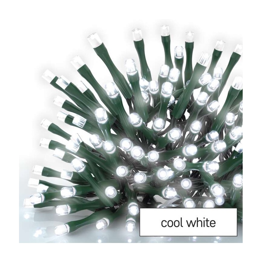 LED Świąteczny zewnętrzny łańcuch 600xLED/8 trybów 15m IP44 zimna biel