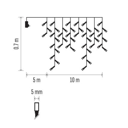 LED Świąteczny zewnętrzny łańcuch 600xLED/8 trybów 15m IP44 zimna biel