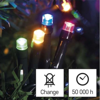 LED Świąteczny zewnętrzny łańcuch 80xLED/13m IP44 wielokolorowy