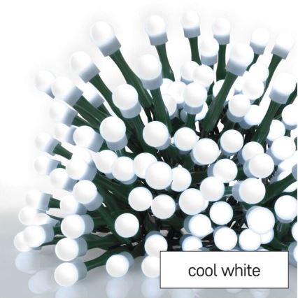 LED Świąteczny zewnętrzny łańcuch 80xLED/13m IP44 zimna biel