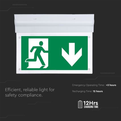 LED Światło awaryjne EMERGENCY EXIT SAMSUNG CHIP LED/2W/230V 6000K