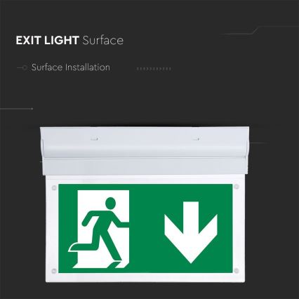 LED Światło awaryjne EMERGENCY EXIT SAMSUNG CHIP LED/2W/230V 6000K