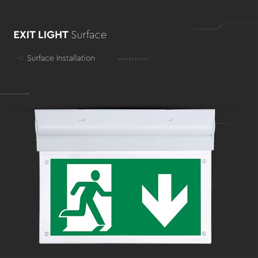 LED Światło awaryjne EMERGENCY EXIT SAMSUNG CHIP LED/2W/230V 6000K