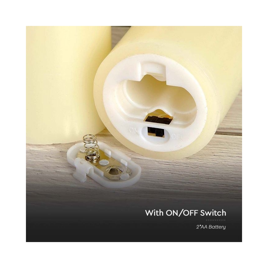 LED Świeczka LED/2xAA ciepła biel 20 cm