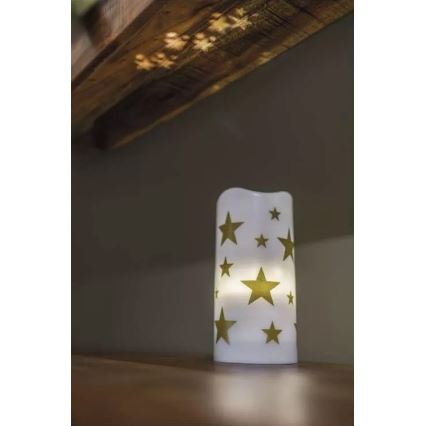 LED Świeczka świąteczna LED/3xAAA gwiazdy ciepła biel