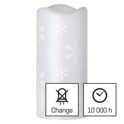 LED Świeczka świąteczna LED/3xAAA śnieżynki zimna biel
