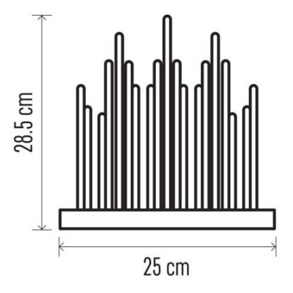 LED Świecznik bożonarodzeniowy 19xLED/3xAA szary