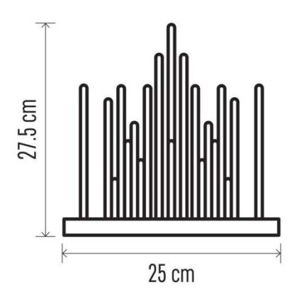 LED Świecznik bożonarodzeniowy 20xLED/3xAA czarny