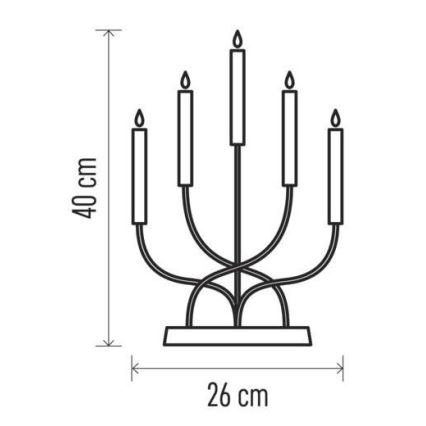 LED Świecznik bożonarodzeniowy 5xLED/2xAA biały