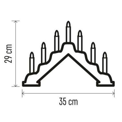 LED Świecznik bożonarodzeniowy 7xLED/2xAA biały