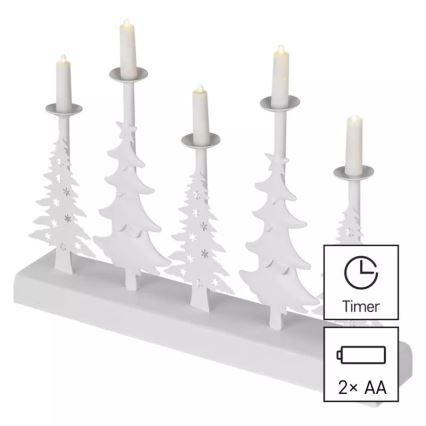 LED Świecznik bożonarodzeniowy LED/2xAA biały