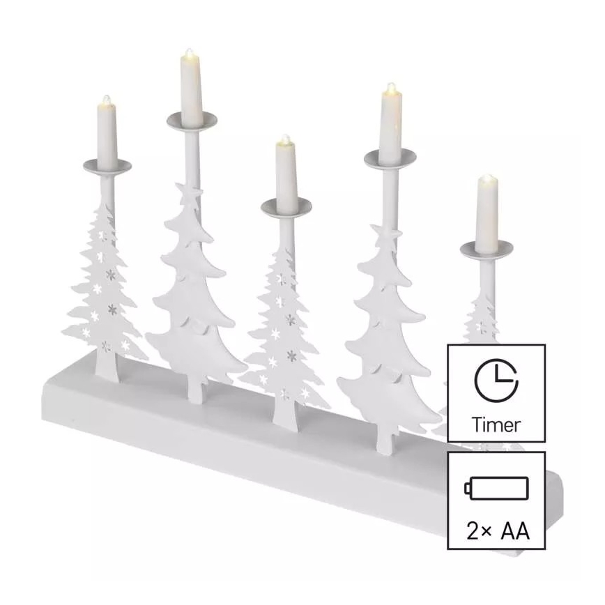 LED Świecznik bożonarodzeniowy LED/2xAA biały